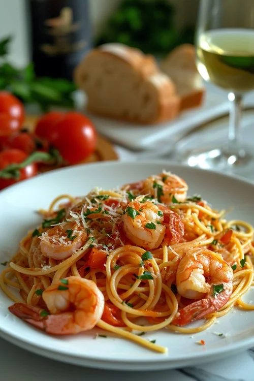 como hacer espaguetis con gambas al ajillo y tomate