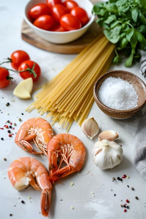 ingredientes espaguetis con gambas al ajillo estilo Arguiñano